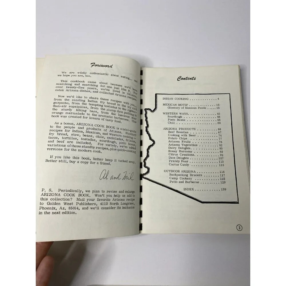 First Edition Arizona Cook Book Indian Mexican Western‎ 5th Print 1978 Vintage